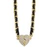 Light Luxury High-end Feeling Diamond Inlaid Magnetic Suction Love Necklace Personalized and Fashionable Women's Woven Collarbone Chain