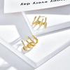 18K Gold-Plated Zircon Claw Stud Earrings with S925 Sterling Silver Needle