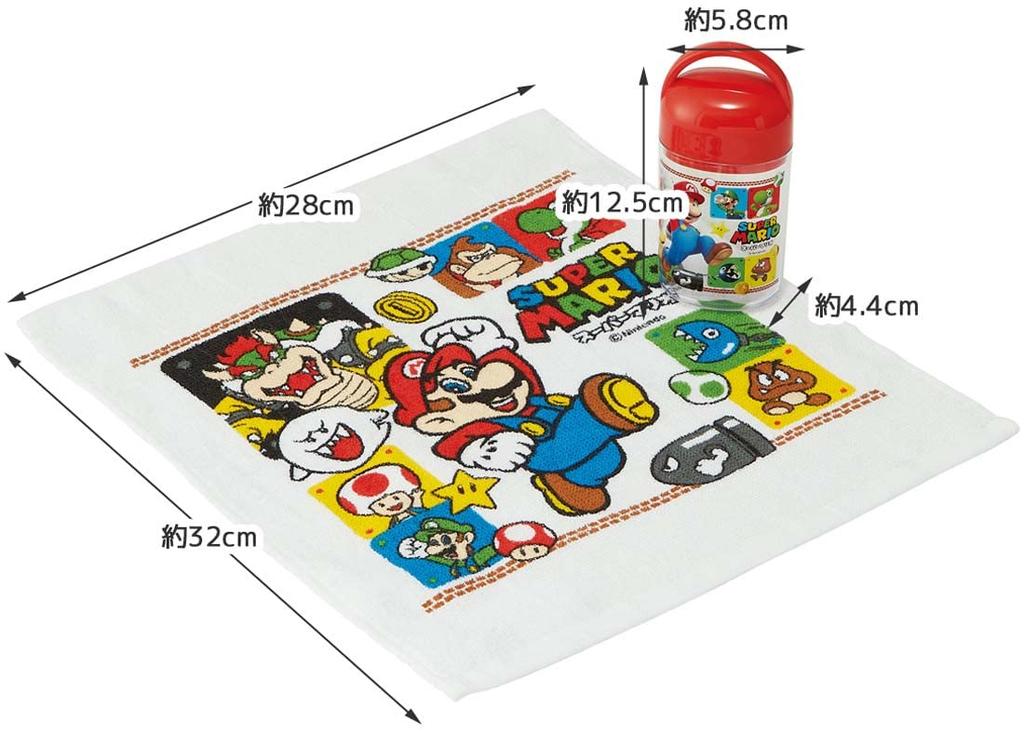Skater Wet Towel Set with Super Mario Made in Case, Kids' 23, Boys, Japan, OA5AG-A