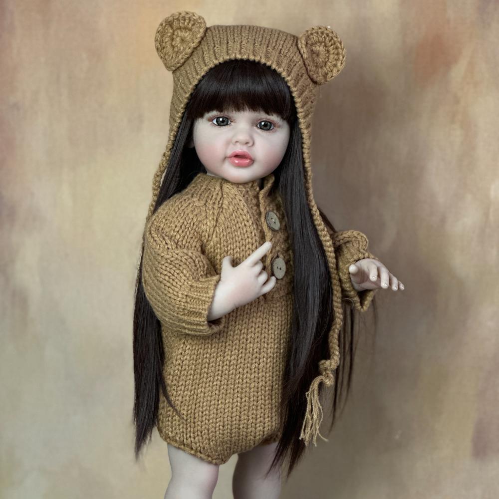 BZDOLL Realistic 55 CM 22palcový celosilikonové tělo Reborn holčičí panenka princezna batole Bebe dárek k narozeninám