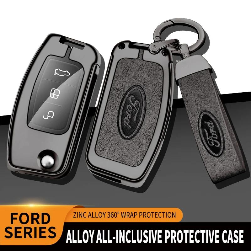 Naklejka na samochód Etui na kluczyk samochodowy Ford Pokrowiec Flip Składany Do Ford Focus 2 3 Ecosport C-Max S-Max Ka Mondeo Kuga Galaxy Fiesta Brelok do kluczy samochodowych
