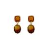 Autumn And Winter French Retro Amber Gradual Change Smudge Earrings, Maillard Atmosphere Contrasting Color Oval Earrings Women