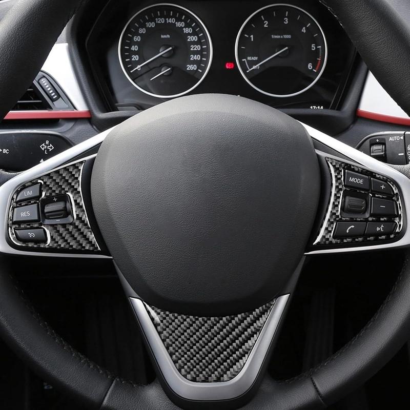 AU04 -Carbon Fiber For BMW X1 F48 2016-2022 X2 F39 2018-2022 Car Steering Wheel Cover Trim Interior Accessories