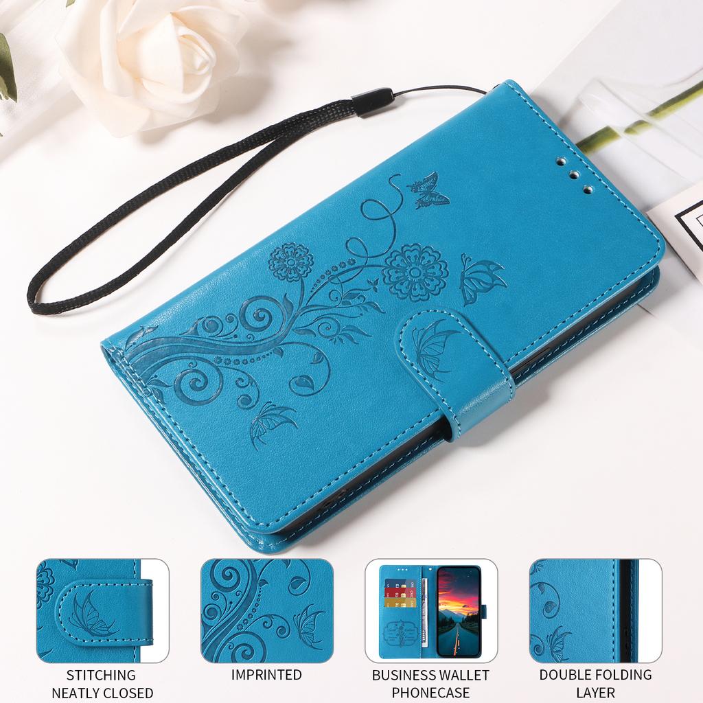 For Oppo A5 Pro 5G/A5 Vitality Edition Case Butterfly Floral Imprint Wallet Stand Leather Phone Cover