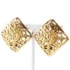CHANEL COCO Mark Earring gold Plated Gold Square 14.3g Women Used