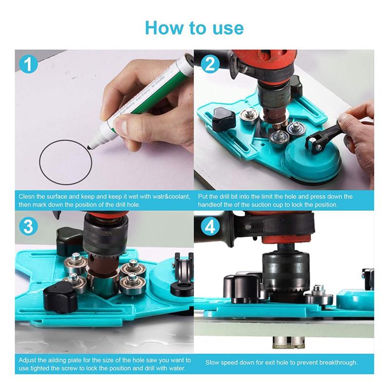 A96I-Diamond Drill Bit Tile Hole Saw Set 16 PCS Hole Core Drill Hole Saw Kit Drill Bits Set For Tile, , Glass, Marble