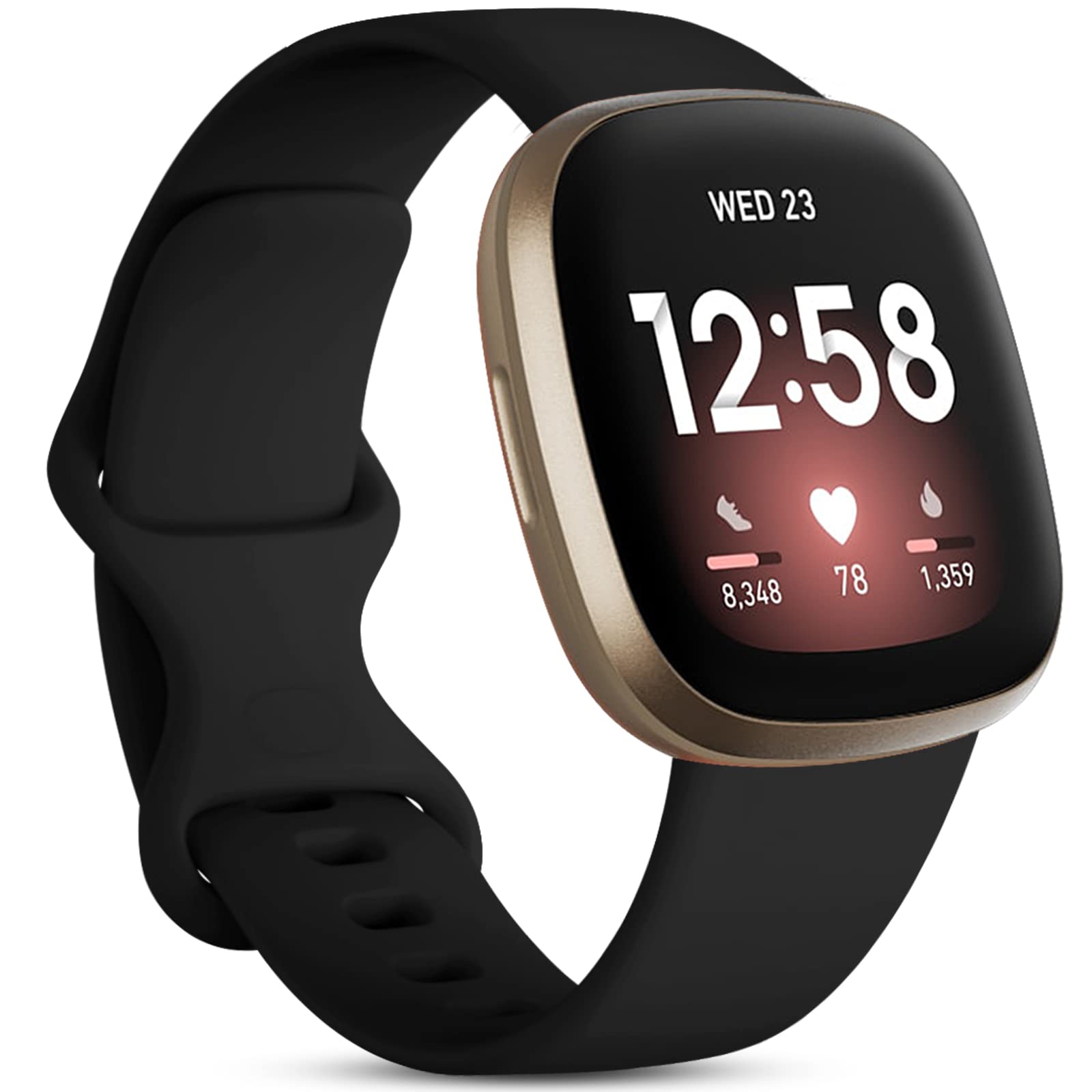 

Strap for Fitbit Versa 4 3 Sense 2 band Smartwatch Accessories replacmentsilicone Sport Bracelet correa Fitbit Versa4 watchband For Fitbit Versa 3&S (5.5- 6.7inch) чорний