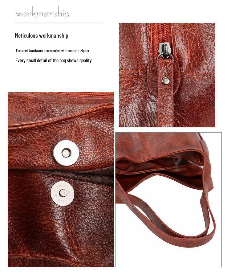 2024 Trendy Soft Leather Women's Large Capacity Crossbody Shoulder Bag - Versatile Korean Style Fashion Handbag