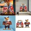 Wooden Bird Sculpture Patriotic Bird Figurine Perfect for July 4th and Memorial Day Table Decoration