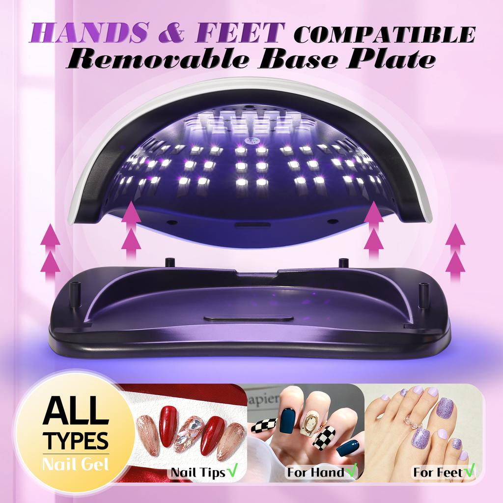 380W UV LED Lamp For Nails 81LEDS Nail Drying Lamp Fast Dry Nail Gel Polish Lamp With LCD Screen Auto Sensor Nail Equipment
