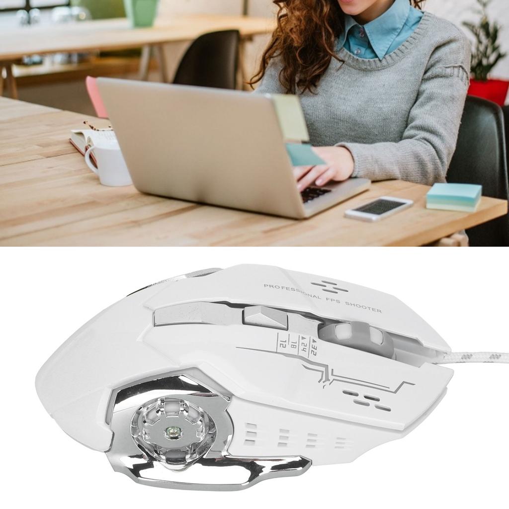 Kabelmaus 6 Tasten USB-Anschluss Gaming Leuchtend Ergonomisch Optisch Computerzubehör