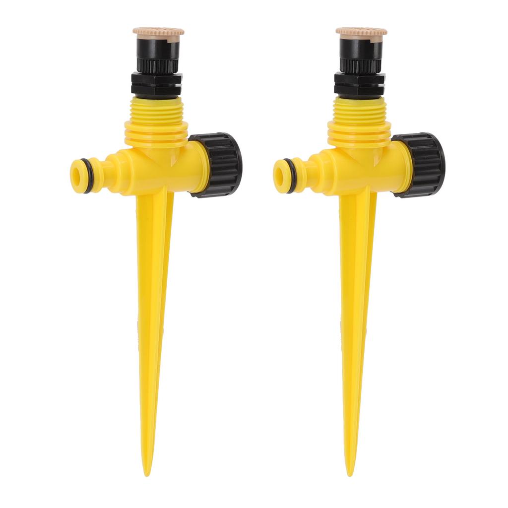 2Set 360 Degree Rotating Garden Yard Sprinkler Ground Plug Type McGonagall Sprinkler Head for Drip Irrigation Green