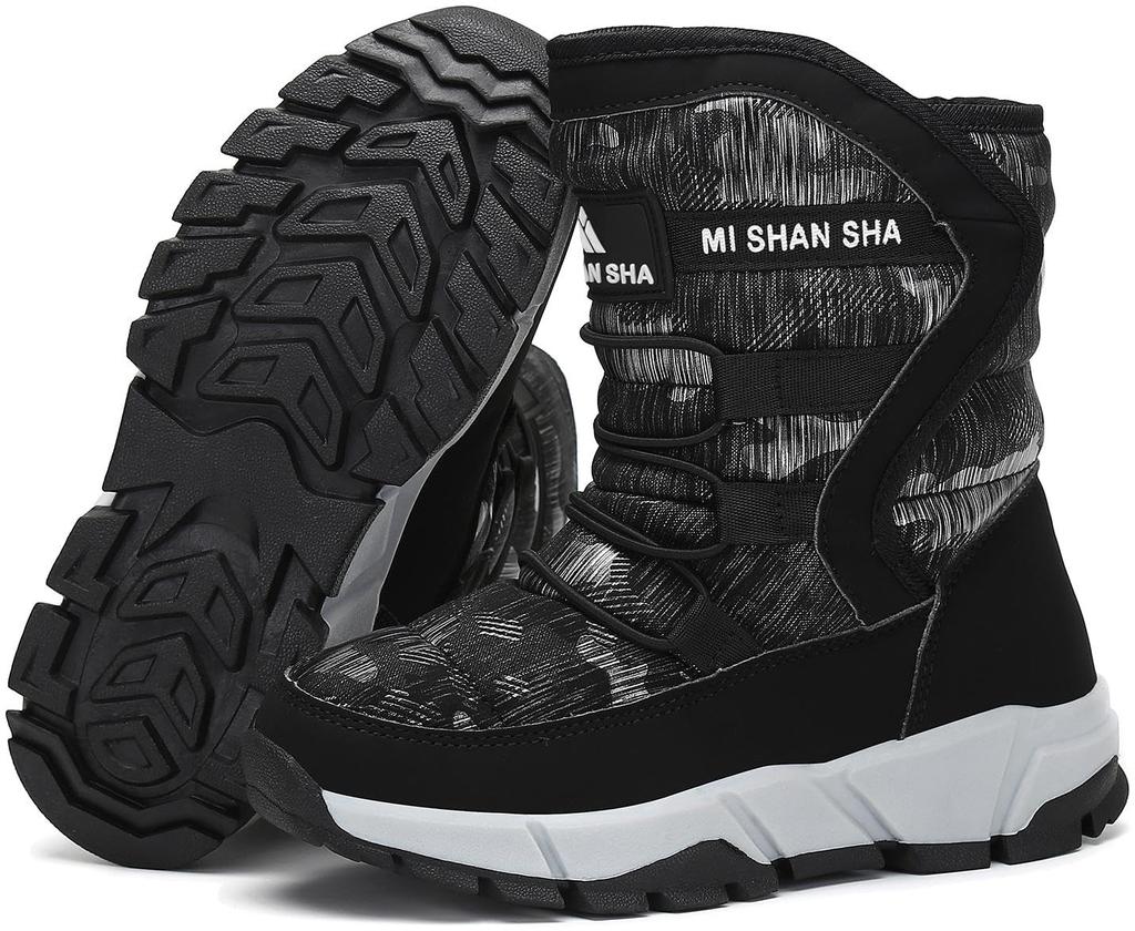 Mishansha Winter Snow Boots with Fleece Waterproof and Perfect for and Playing In the for Boys and Girls Size Kids' Lining, Non-Slip, School,