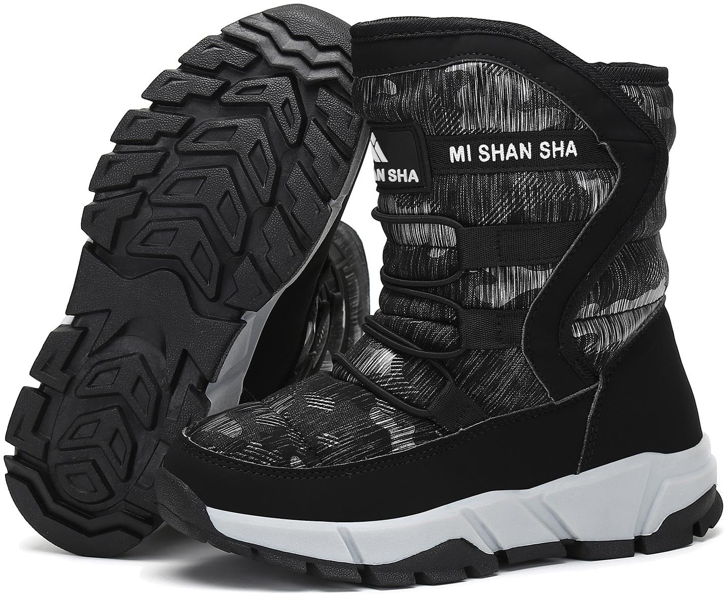 

Mishansha Winter Snow Boots with Fleece Waterproof and Perfect for and Playing in the for Boys and Girls Size Kids Lining, Non-Slip, School,