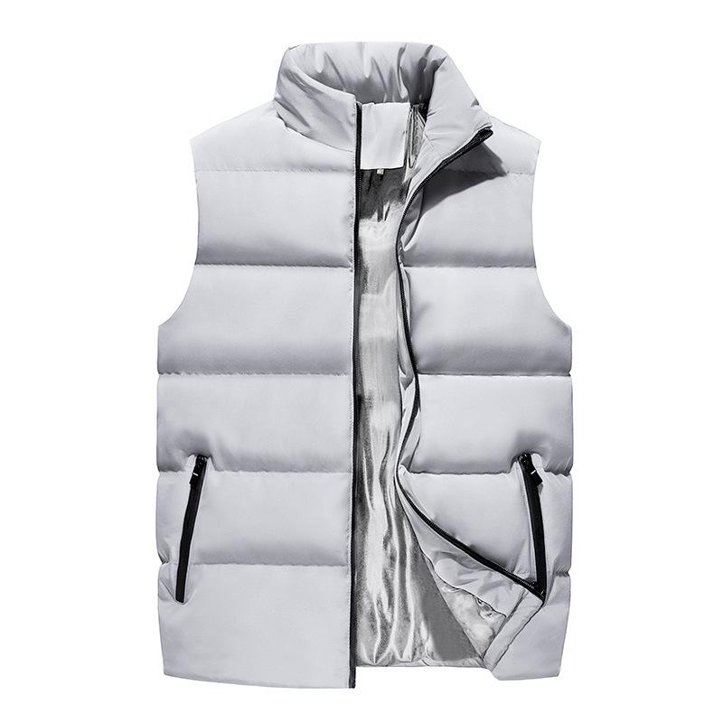 Men's Cotton-Padded Stand Collar Vest - Autumn/Winter Casual Sleeveless Outerwear