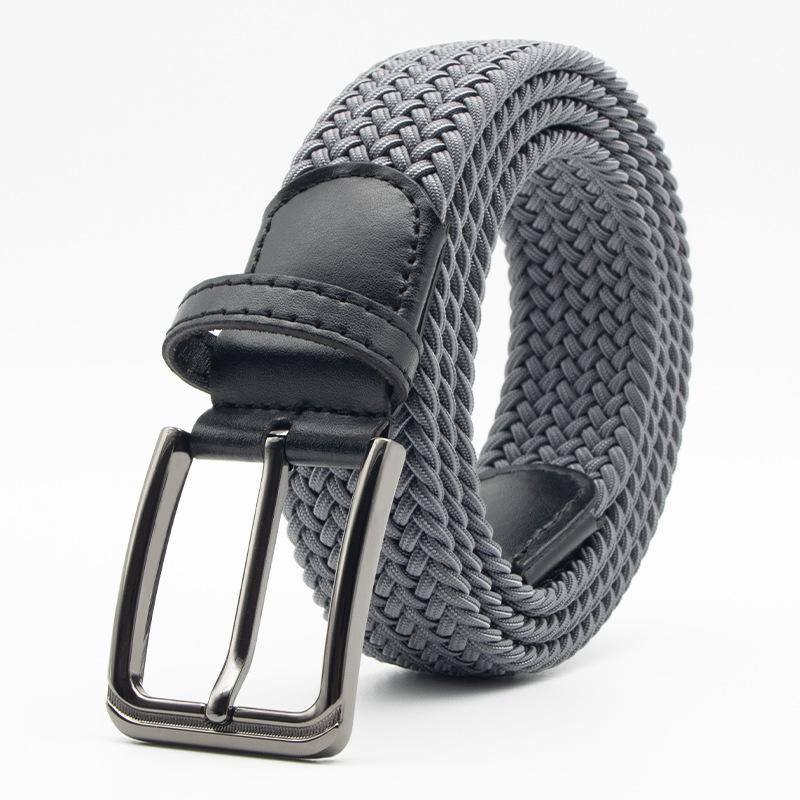 

Популярный мужской ленивый ремень, корейский повседневный модный холст, студенческий тканый ремень 125cm серый