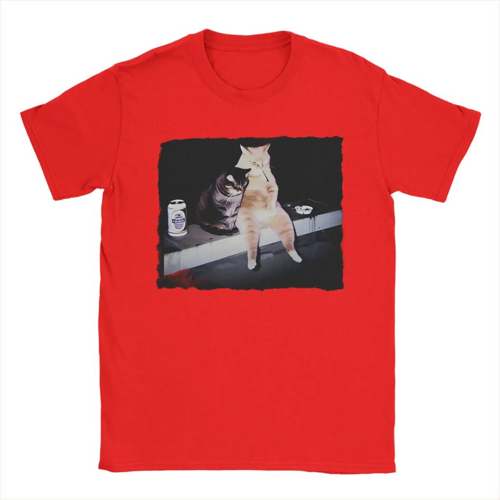 Camisetas con Meme de gato para fumar camisetas impresionantes de Unisexga corta con cuello redondo Idea de regalo ropa para mujer