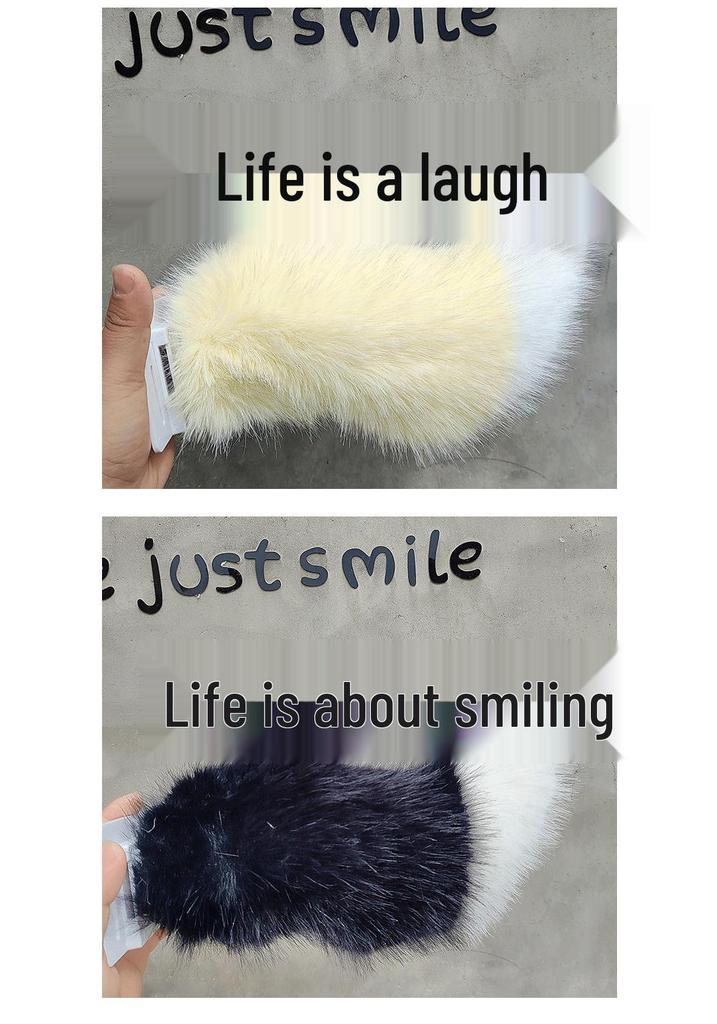 Interactive Plush Tail for Cars and Motorcycles - Sound-Activated, Beeping, and Shaking Decorative Accessory.