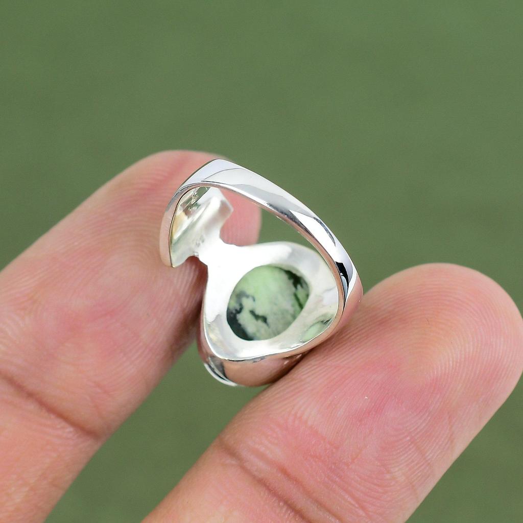 Austalian Chrome Chalcedony Ring 925 Sterling Silver Ring Very Pretty Silver Jewelry Gemstone Handmade Ring For Gifts Available In Ring Size