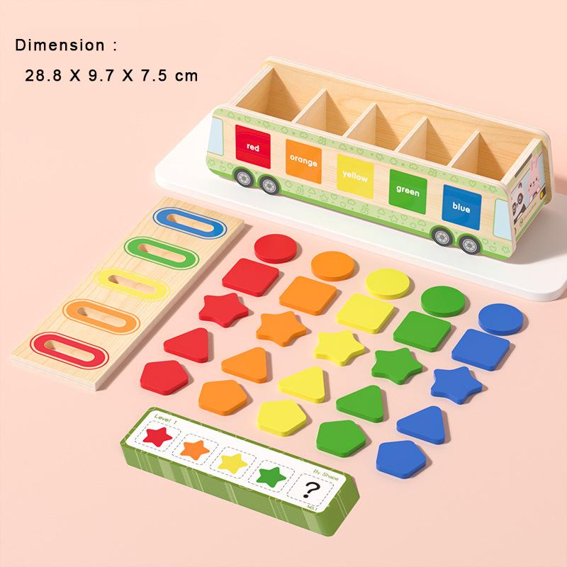 Baby Wooden Montessori Box Sensory Toys Color Shape Sorting Matching Games Winder Object Permanence Activities Educational Toys