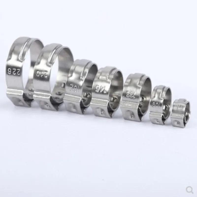 5pc-20pcs Hose Clamps Single Ear Stepless 5.3-60mm 304 Stainless Steel Hose Clamps Cinch Clamp Rings for Sealing Kinds of Hose