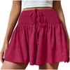 Women's High Waist Drawstring Shorts Skirt Casual Elastic Waist Multi Colors
