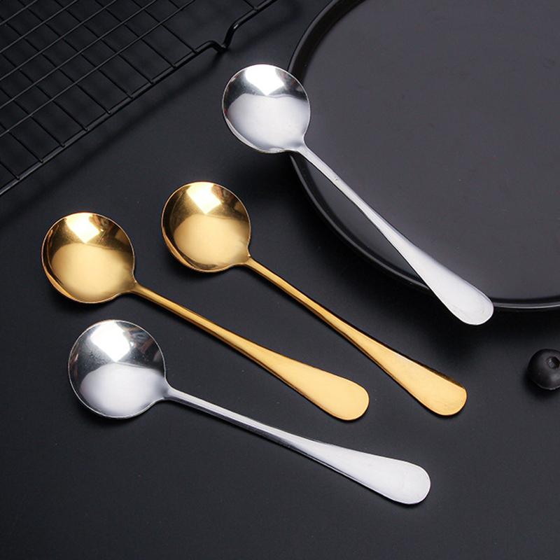 Edelstahllöffel, Eislöffel, Kaffeelöffel mit langem Griff, Rührlöffel, Essgeschirr, Küchenutensilien