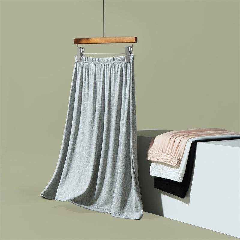 White Modal Anti-Exposure Mid-Length Petticoat Skirt