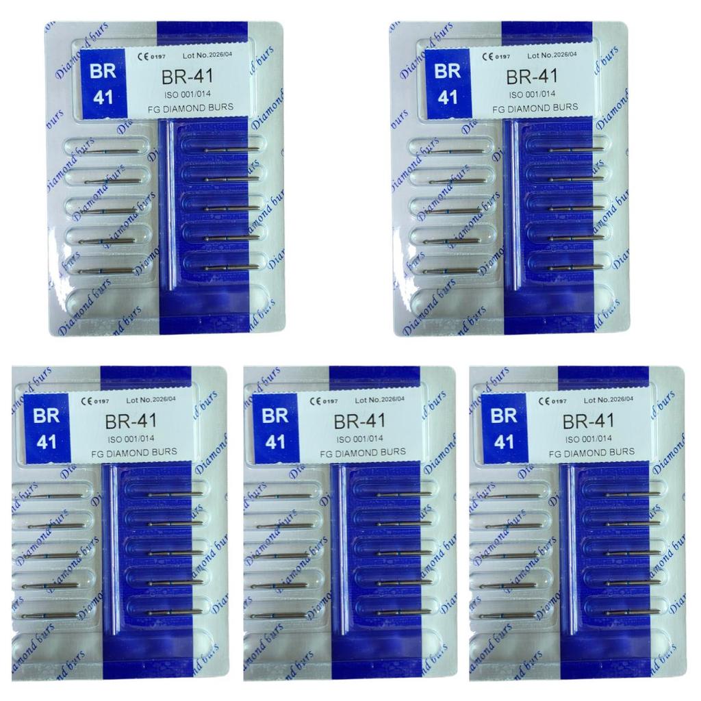 50pcs Dental High Speed Burs High Speed Handpiece Turbine Diamond Burs Diamond Polishing Tooth Preparation Dentist Material
