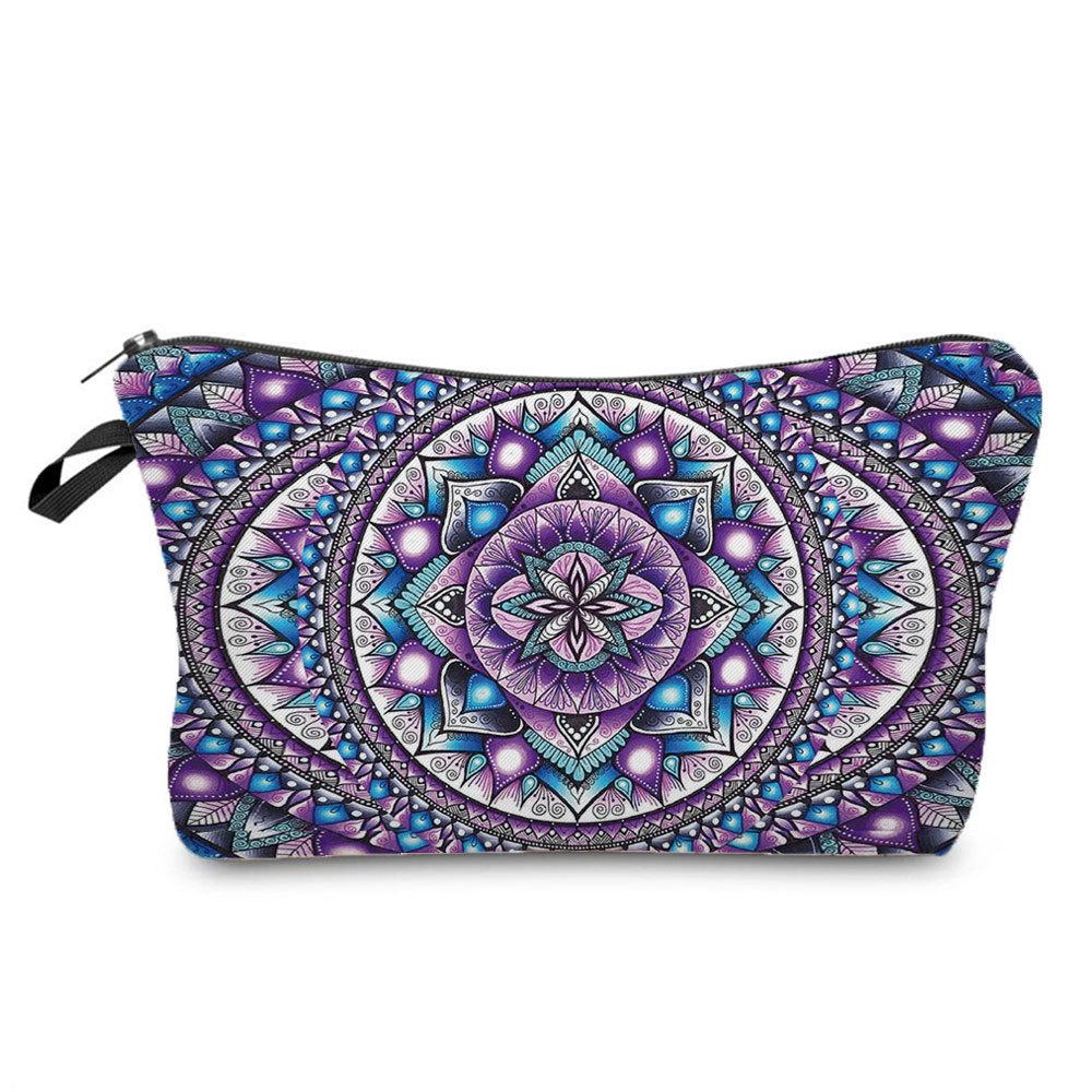 Women Datura Flower Print Cosmetic Bag Toiletries Organize Travel Storage Case 6671