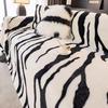 Warm Long Plush Sofa Cushion Autumn Winter Zebra Stripes Sofa Cover Full Nordic Thick Sofa Mat Couch Cloth Backrest Towel Home