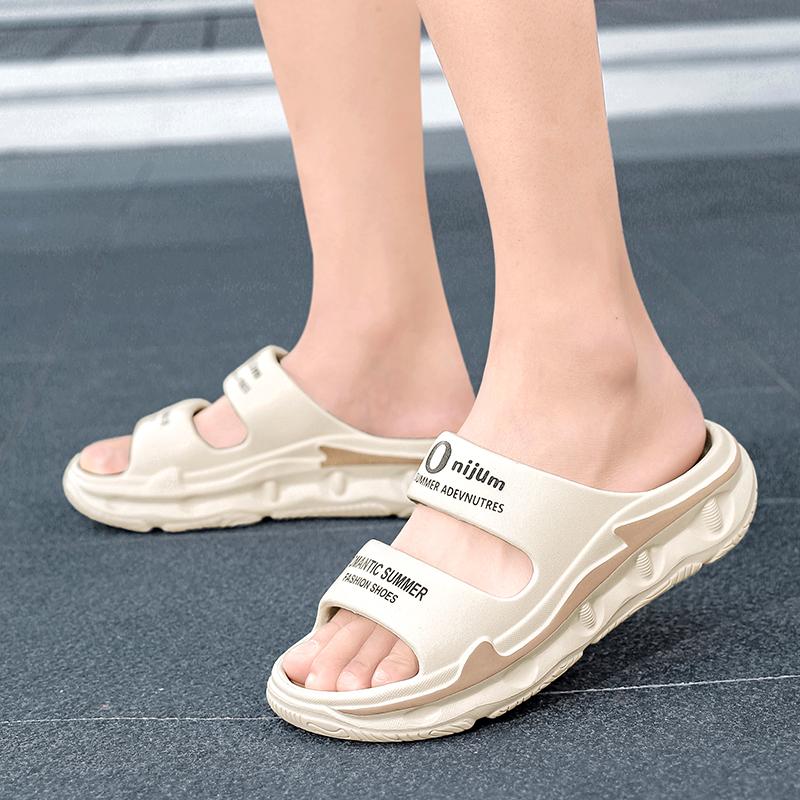 Sommer Herreslippers Utendørssandaler Strand Komfortable Myke Slides Innendørs Fritidssko