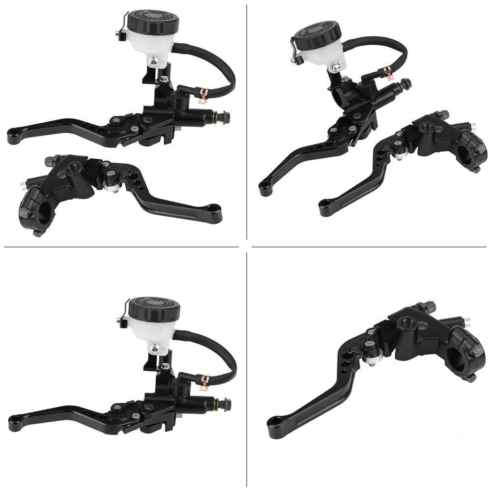 

Universal 7 8 (22mm) Motorcycle Brake Clutch Master Cylinder Reservoir Levers Set Black белый