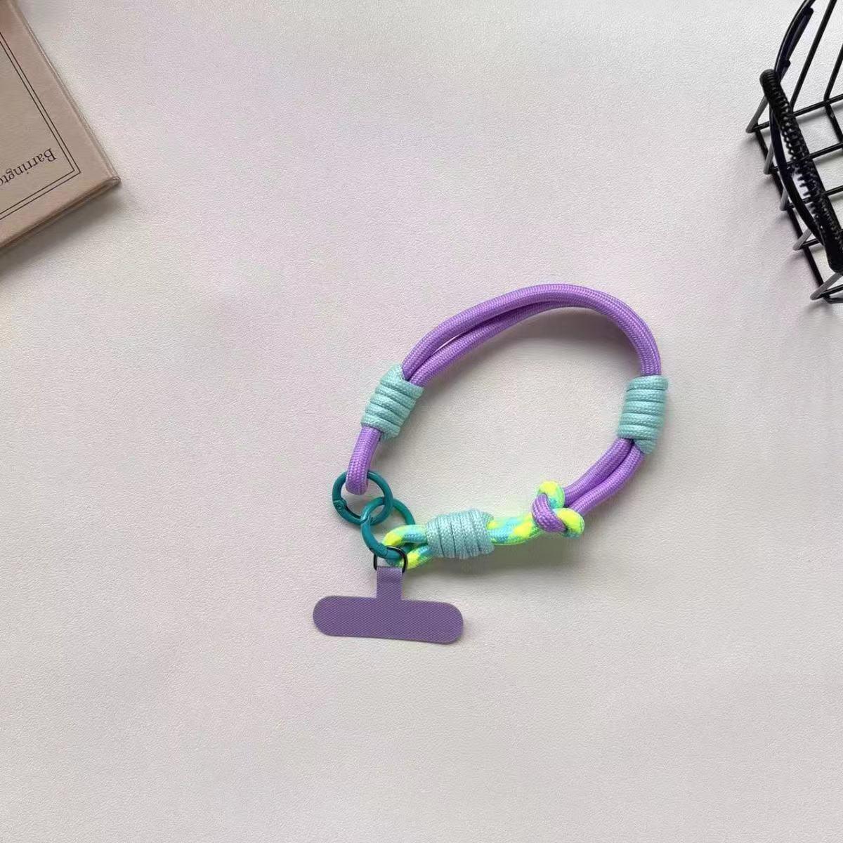 Color-Block Woven Detachable Dual-Use Phone Lanyard & Durable Anti-Lost Wrist Keychain