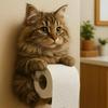 Resin Cat Toilet Paper Holder Simple Installation Hanging Paper Towel Stand  Home Use