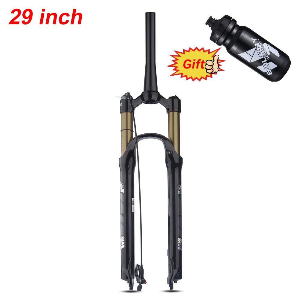 Bolany MTB Fork Magnesium Alloy Air Pressure Suspension 26 27.5 29 Inch Shoulder/wire Control Straight/conical Tube Lock Fork