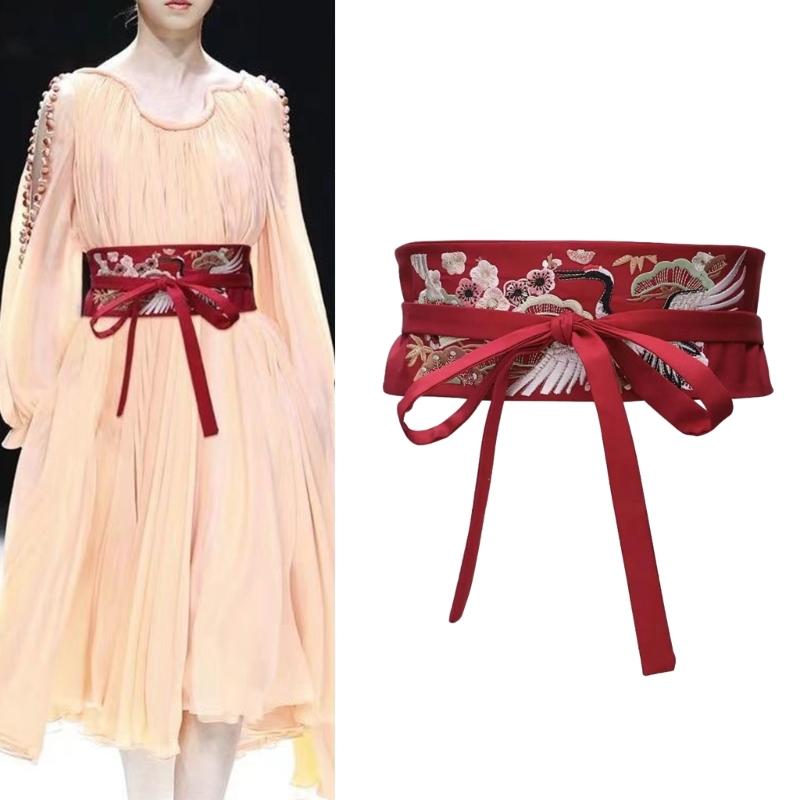 Exquisite Embroidery Hanfu Waistband for Women Wrap Dress Halter Dress Tie Belt