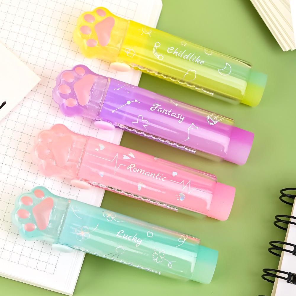 Cartoon Cat Paw Eraser - No-Marks, No-Crumbs Correction for Students, Art & Drawing.