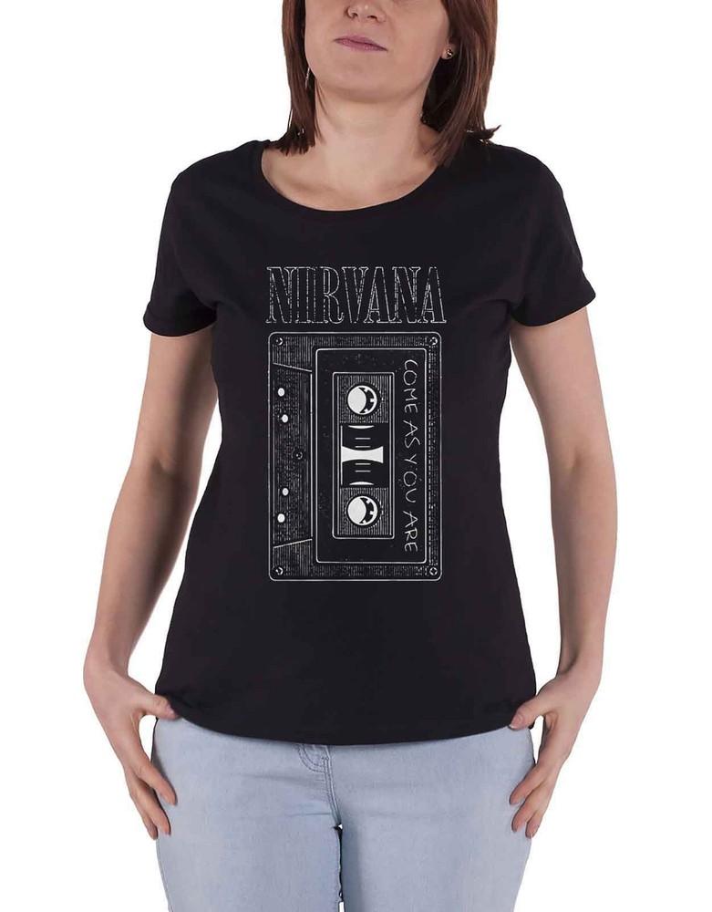 26 Nirvana T Shirt Come as You Are Tape Logo new Official Womens Skinny Fit Black Unisex T-Shirt M