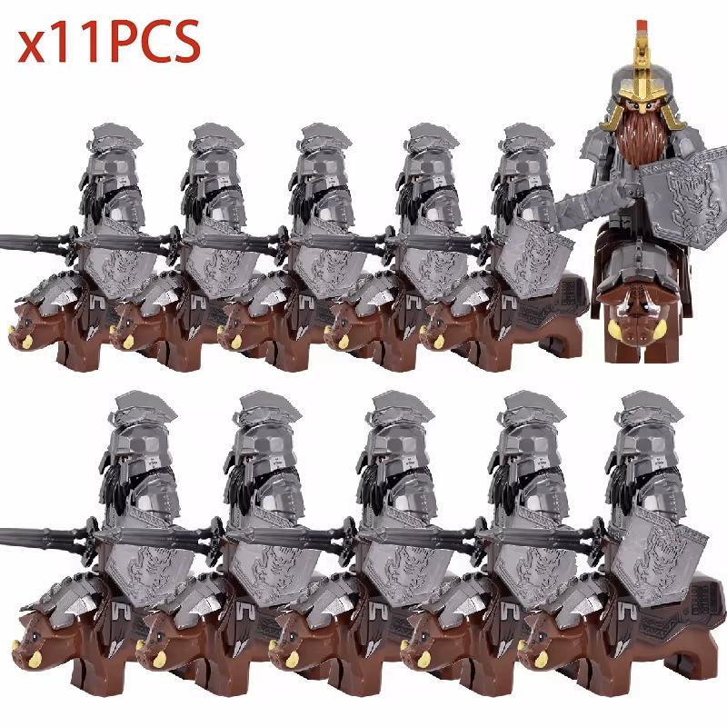 Medieval Knights Mounts Set - Dwarf Goat Wild Boar and Castle Animals Building Block Figures