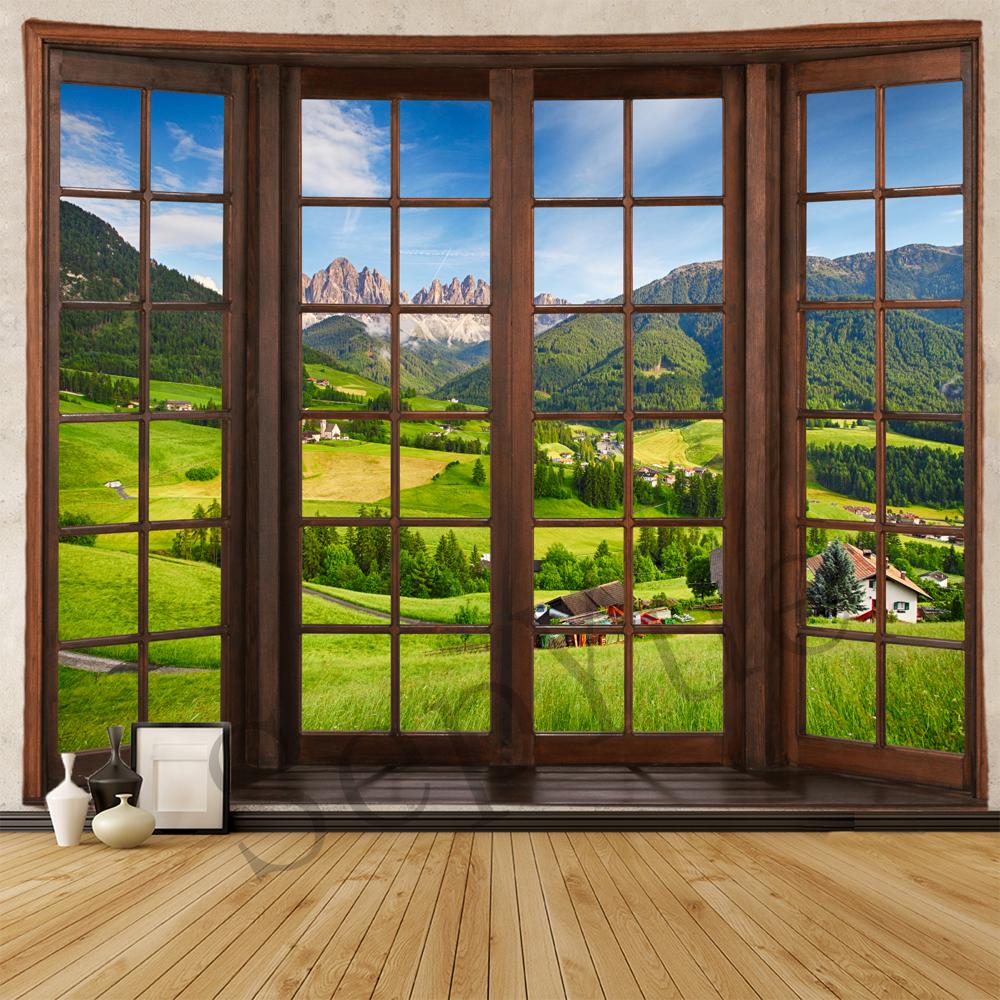 Window Scenery Decoration Tapestry Hippie Wall Bohemian Style   Bedroom Dormitory
