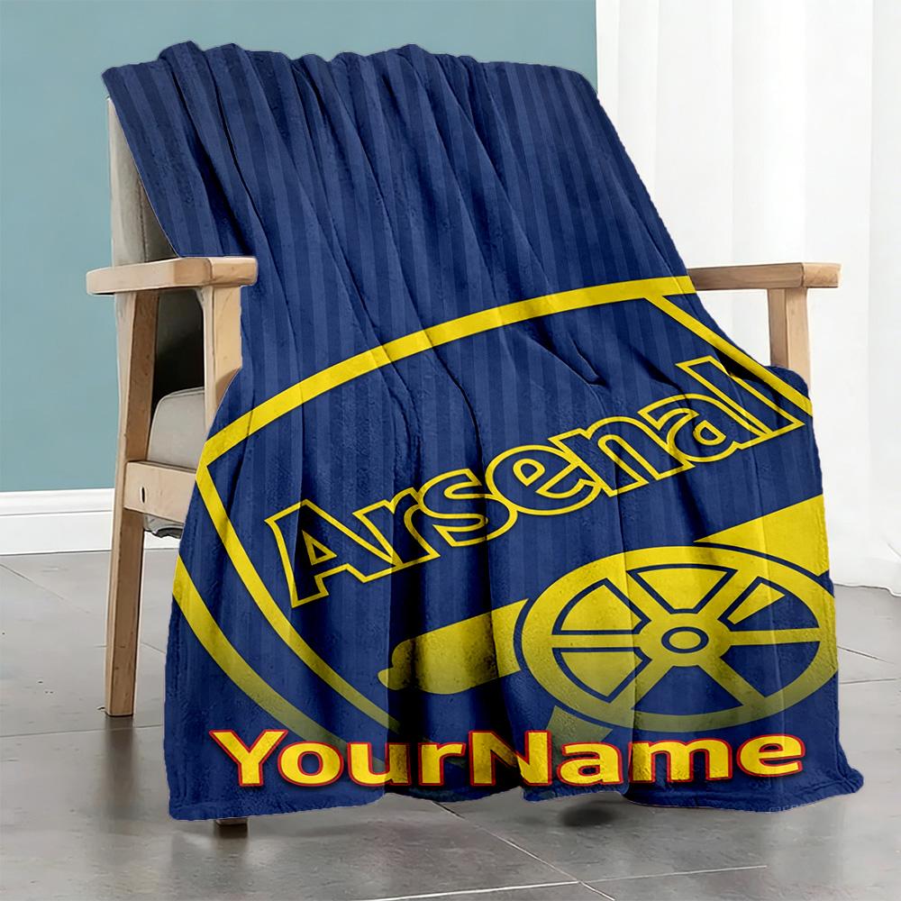 Arsenal Personalized Name Blanket Cozy Customizable Blanket Ultra-Soft for Office Bedding Home Decor Living Room Ideal for All Seasons