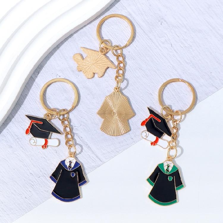 Colorful Mortarboard Academic Dress Charm Keychain Unisex Alloy Keyring Bag Pendant Graduation Ceremony Souvenir