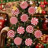 Waterproof Christmas Pathway Markers 12Pcs Candy Yard Stakes, Hollow Board Garden Decor with Metal Spikes, Weather Resistant Lawn Art Red White Green