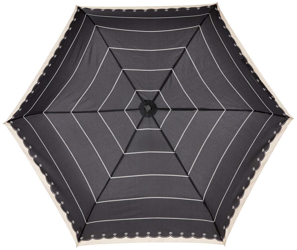 Folding Large Border Japan Rib 60cm Total Length 26cm 61cm 106cm Hand [Moonbat] Umbrella, Women's Umbrella, Size, & Flower, Women's, Black, Length