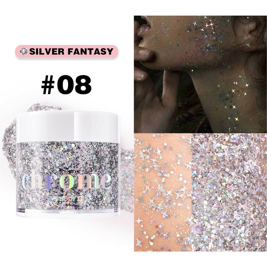 Glitters Gel For Face And Body Sparkling Festival Cosmetic Sequins Accesories Ornament for Party Face Hair and Makeup