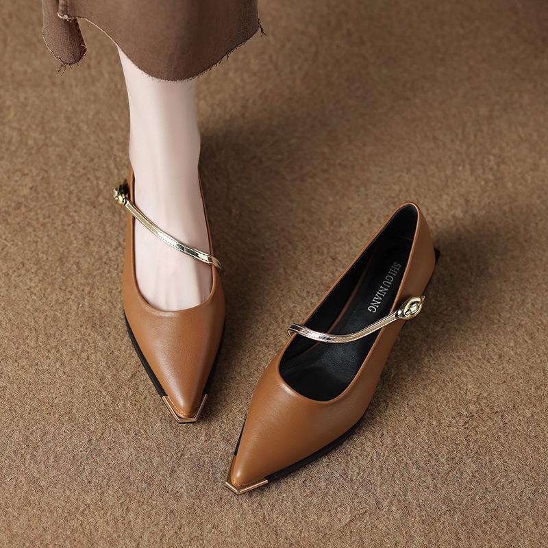 73598-6 Low-heeled beautiful pointed-toed single shoes for women's spring and autumn 2025 This year's popular fashion temperament autumn shoes