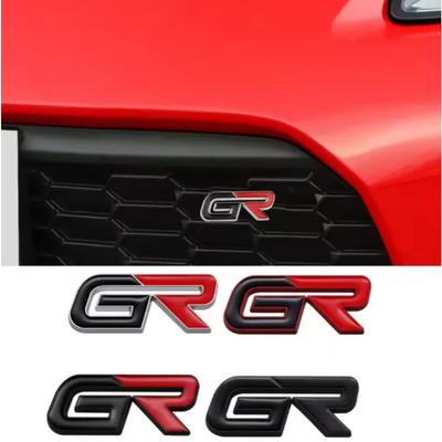 3D Metal Black Red Logo Emblem Letters Sticker Car Front Grill BadgeSticker Accessories