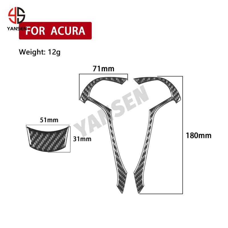For Acura TL 2009-2014 Carbon Fiber Car Steering Wheel Cover Trim Interior Accessories
