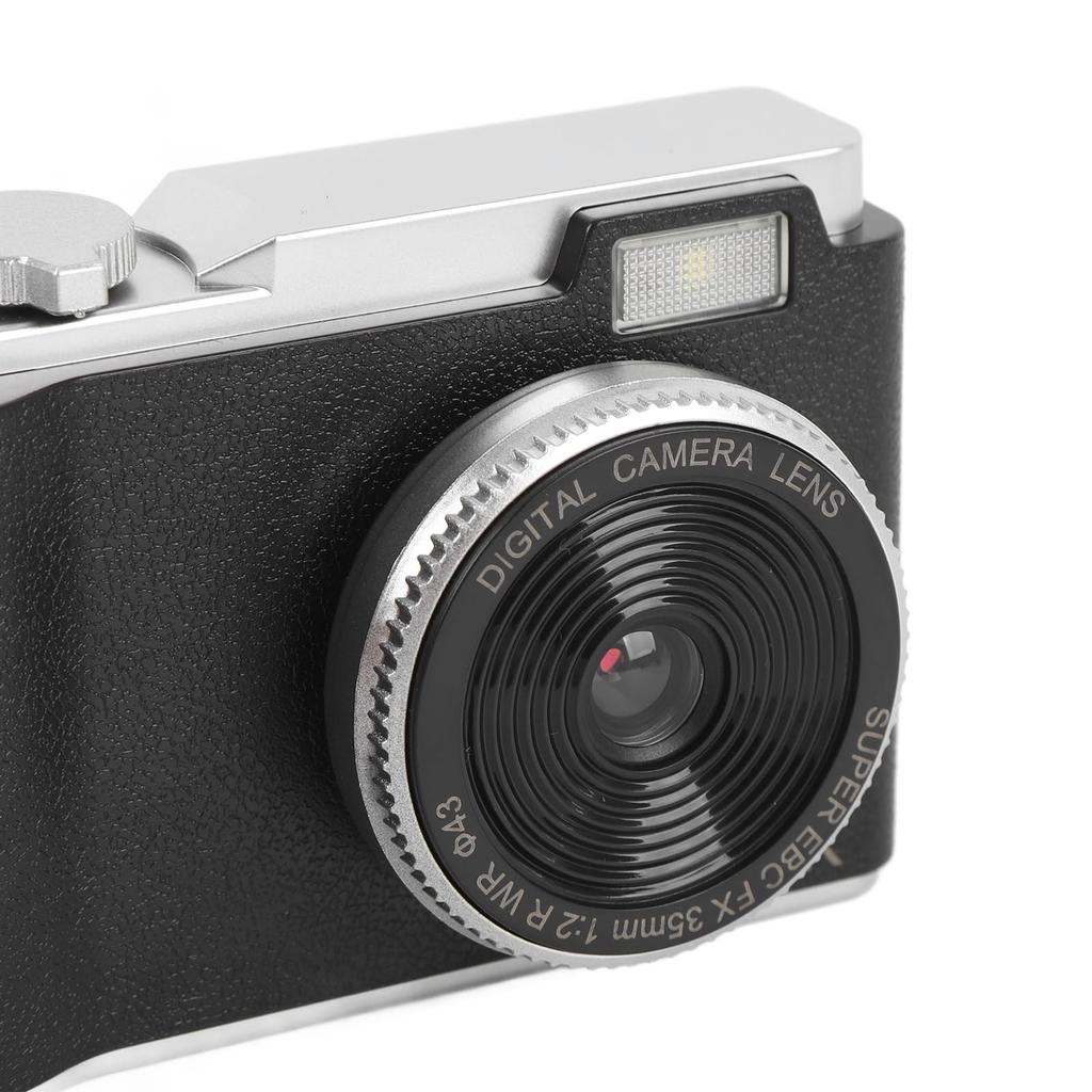 4K Digital Camera for Photography, 64MP Vlogging Camera with 16x Zoom, Vintage CCD Selfie Camera, 2.4-inch Screen Compact Camera, Retro Travel Camera